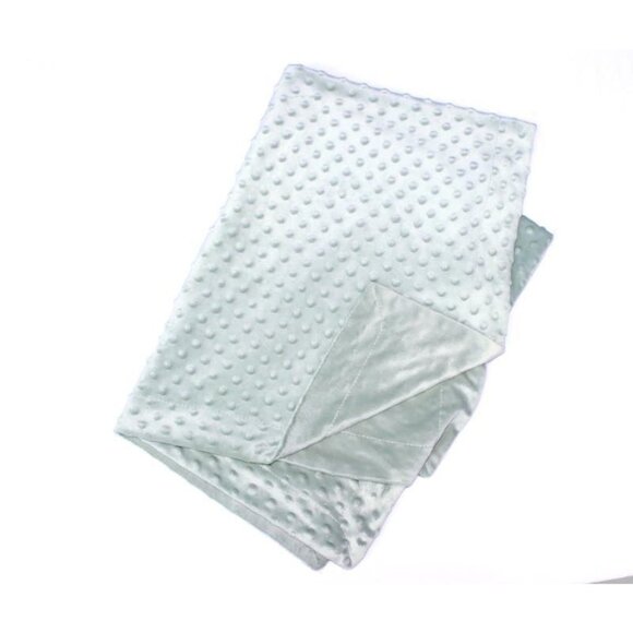 Plush Minky Baby Blanket Green Lovey Raised Dot Texture 40x30 Boy or Girl - Picture 2 of 6